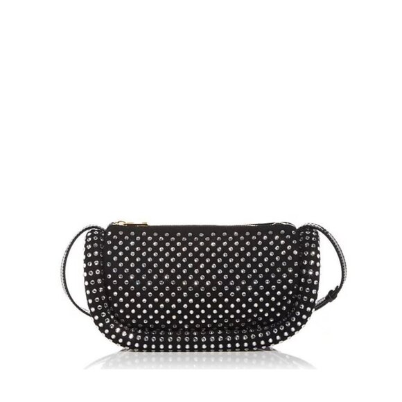 Jw Anderson Bumper-12 crystal embellished suede crossbody + Dust bag - Black - Picture 1 of 16